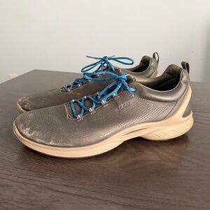 Ecco Biom Fjuel Men's Size US 12 Yak Leather Athletic Trainer Shoes Gray‎